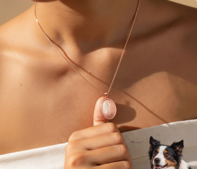 NFC Pet Nose Print Necklace | Scan to Hear Their Voice | Personalized Memorial Jewelry