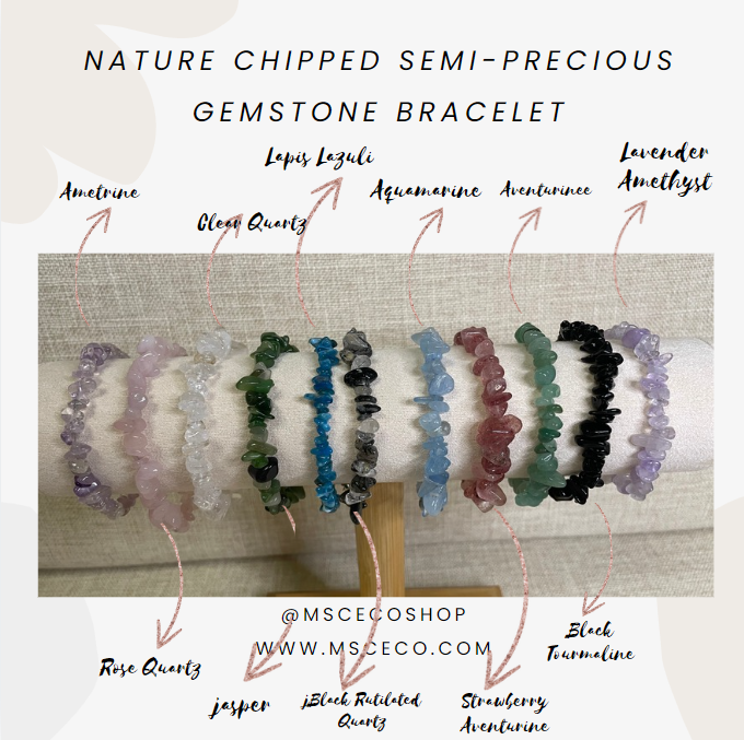 Natural Stone Women Healing Chakra Adjustable Chain Bracelet