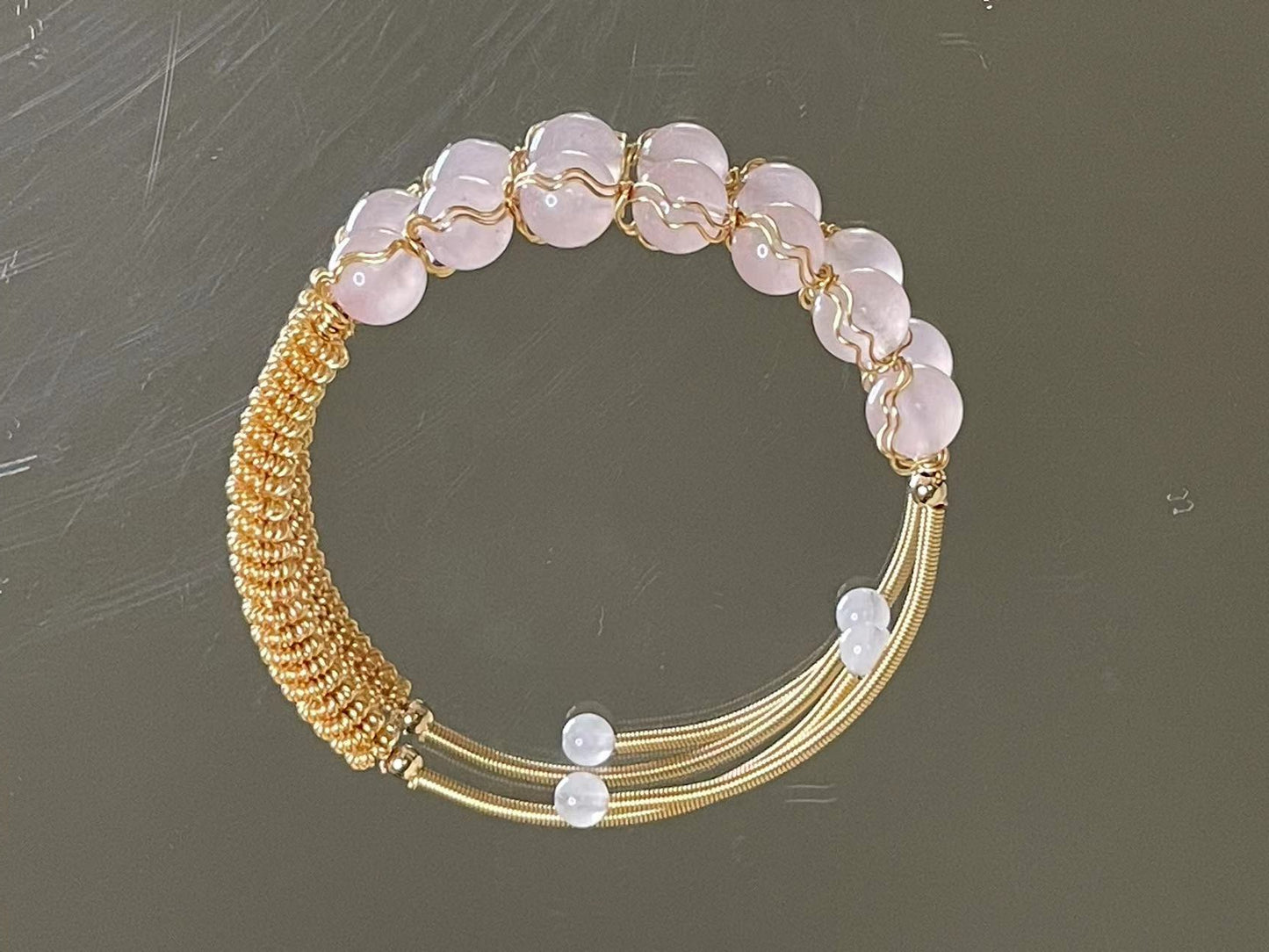 Stone of Universal Love Rose Quartz Wire-Wrapped Bracelet