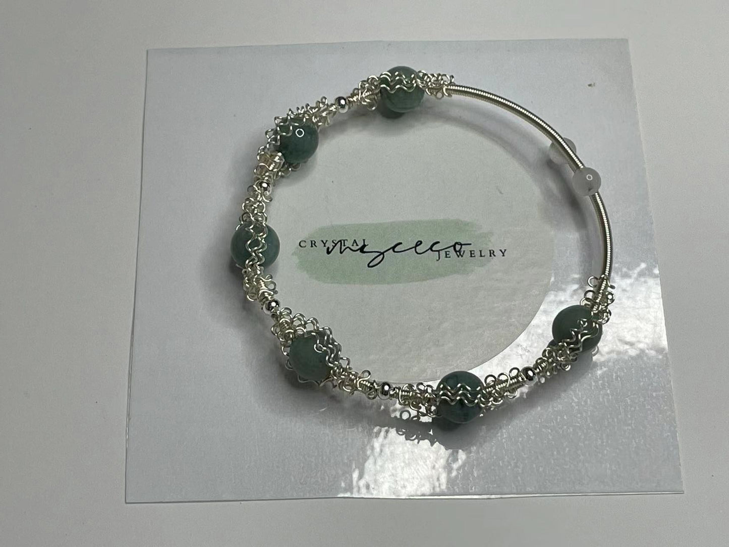 Serenity Green Jade Wire-Wrapped Bracelet