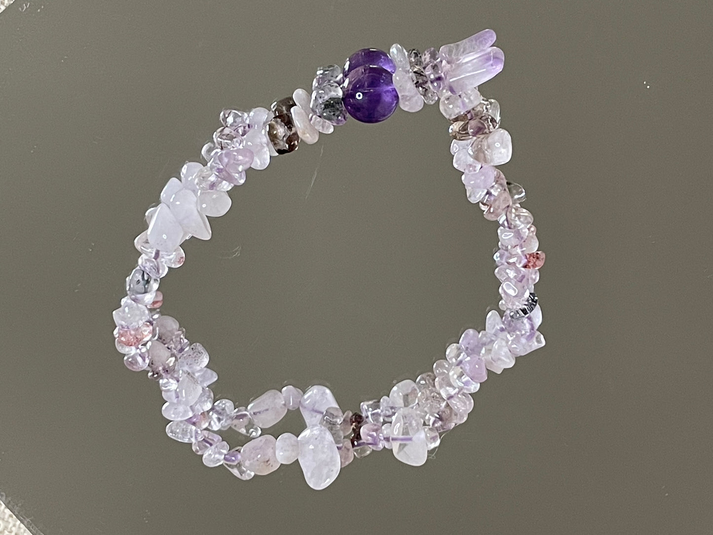 Amethyst Serenity Black Cord Pearl Harmony Bracelet