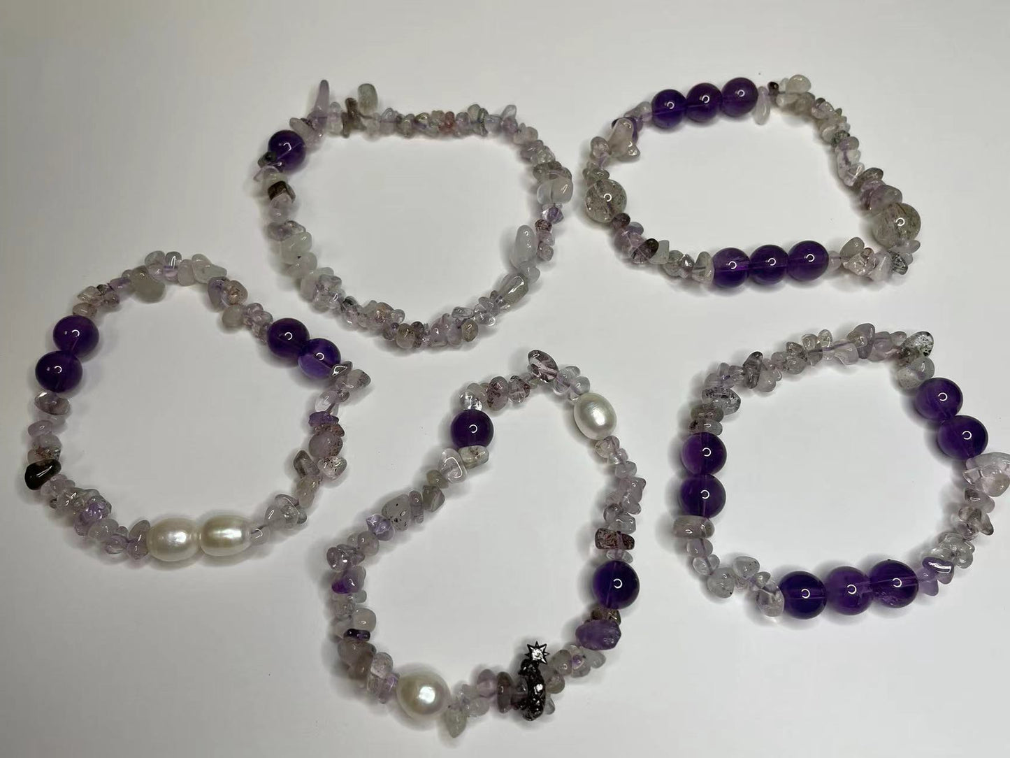 Amethyst Serenity Black Cord Pearl Harmony Bracelet