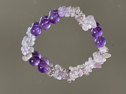 Amethyst Serenity Black Cord Pearl Harmony Bracelet