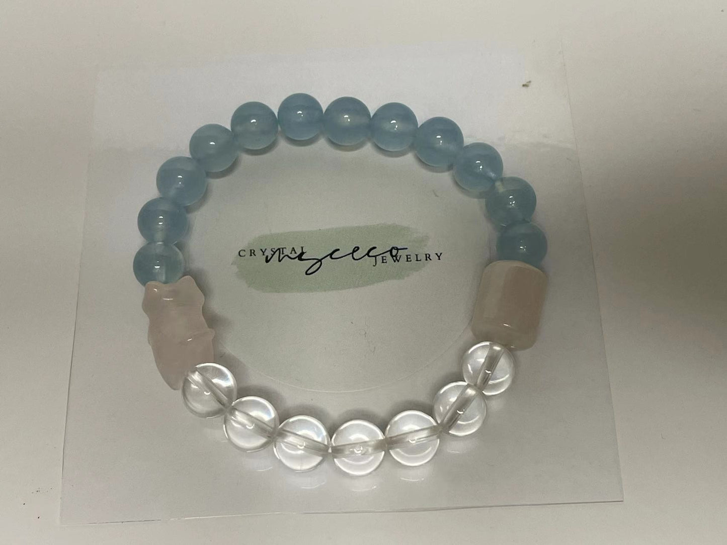 Star Aquamarine & Rose Quartz Healing Bracelet