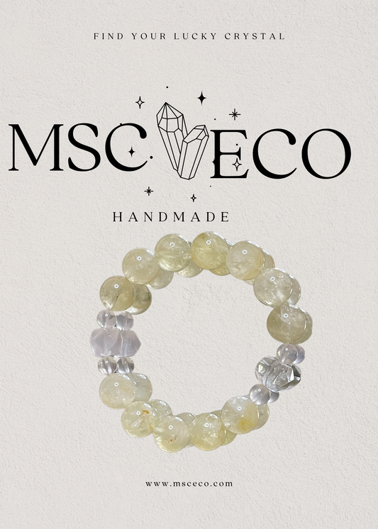 Sunshine Grace Lemon Citrine & Starlight Pink Quartz Bracelet