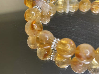 Stone of Abundance Citrine and Clear Quartz Bracelet with Pearl Accents