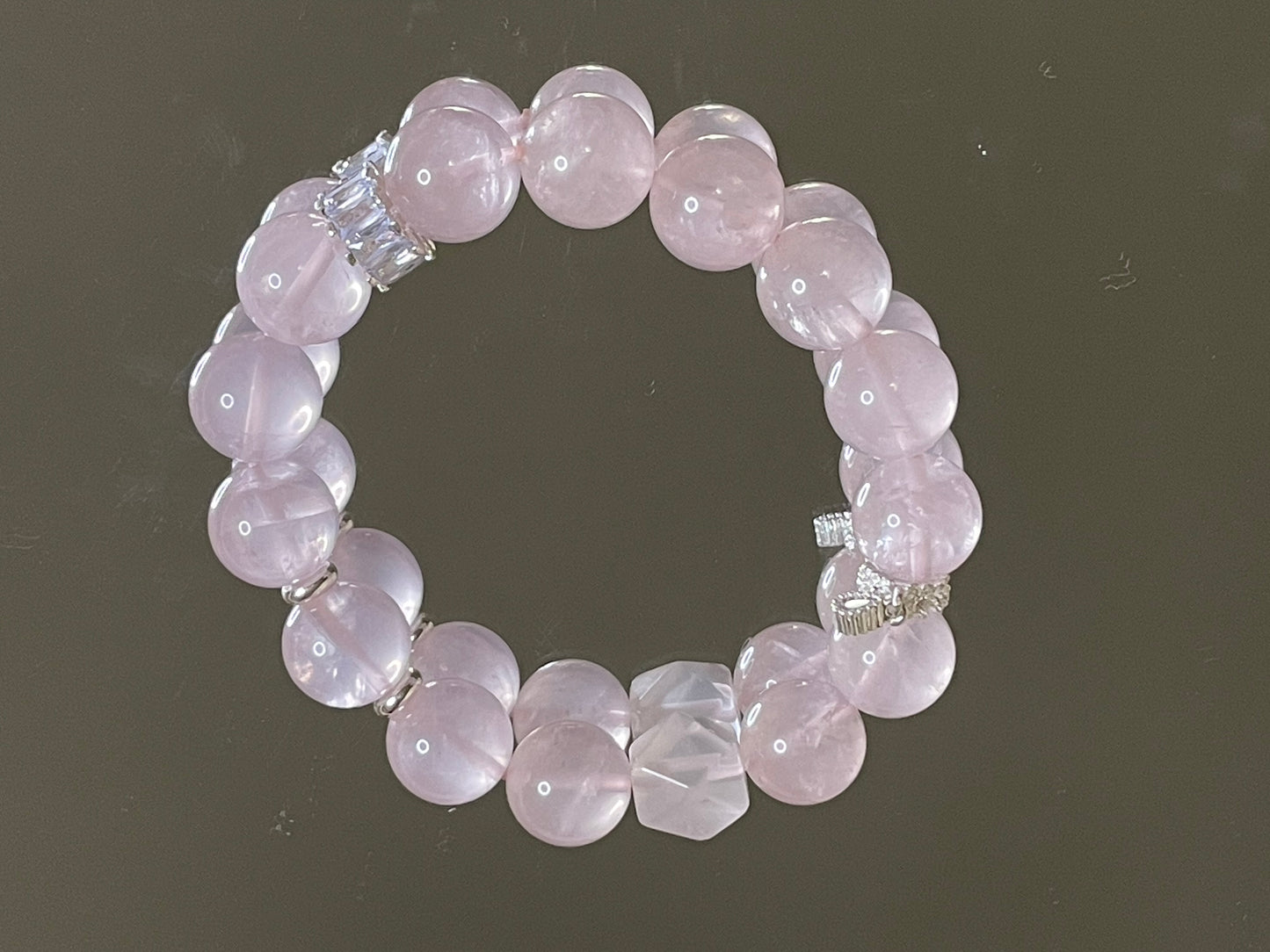 Starlight Radiant Pink Crystal & Silver Zircon Bracelet