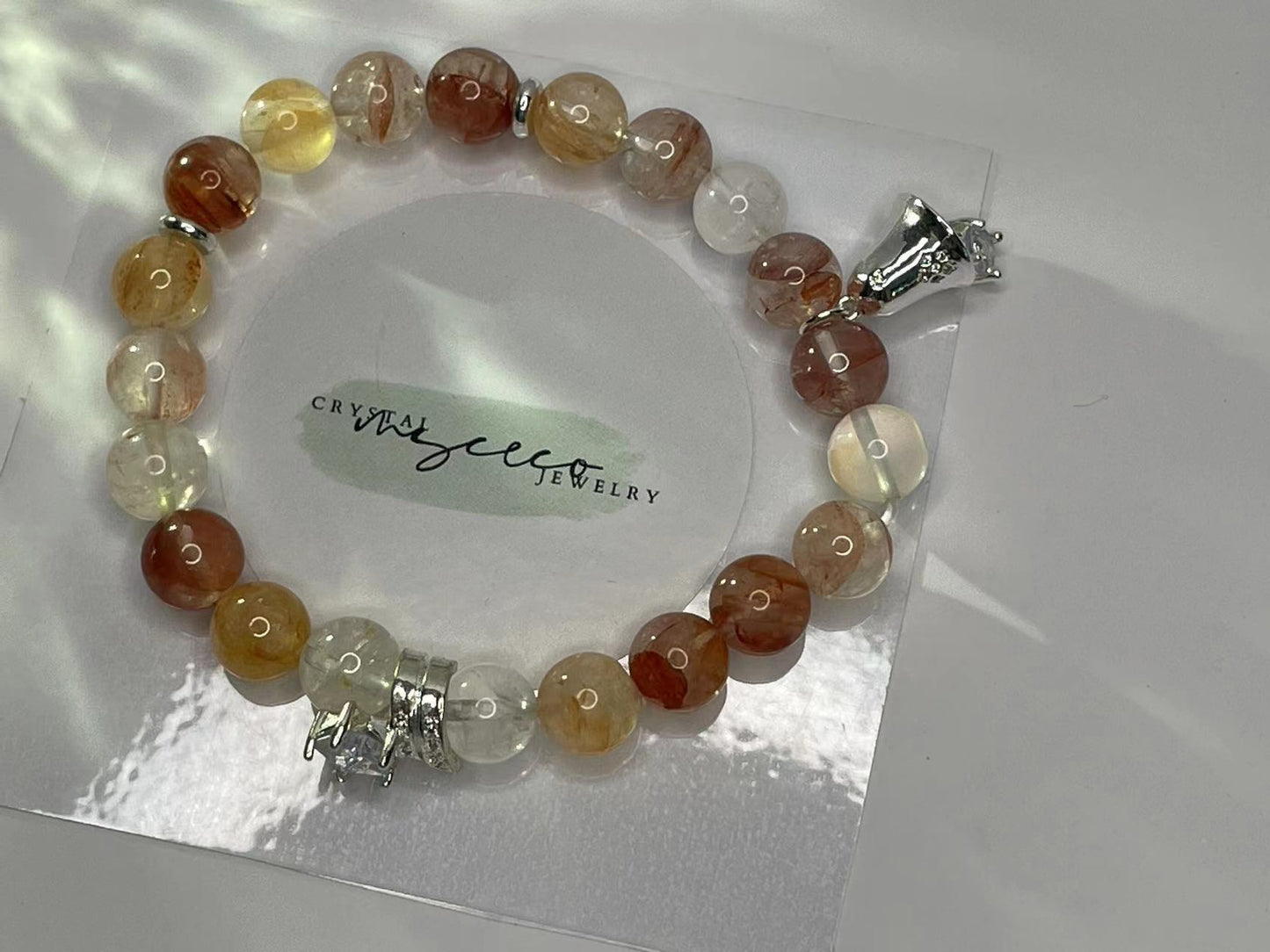 Hematoid Quartz bracelet 6mm beads - Natural stones