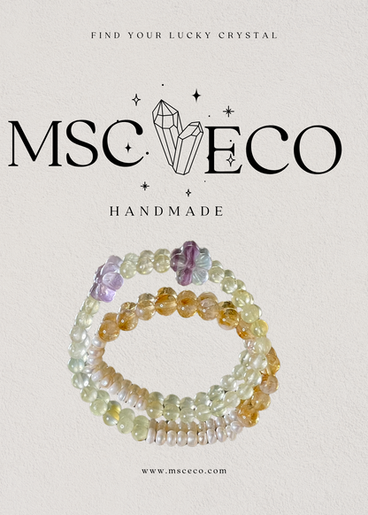 Sunlit Elegance: Lemon Yellow & Fluorite Bloom Bracelet