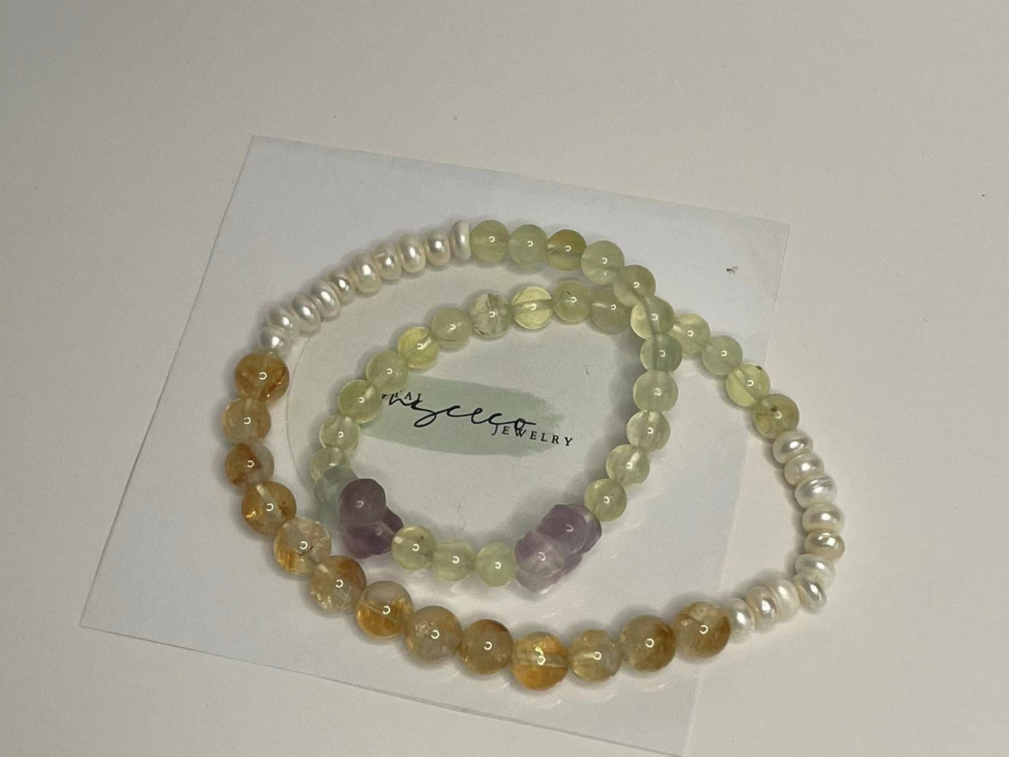 Sunlit Elegance: Lemon Yellow & Fluorite Bloom Bracelet