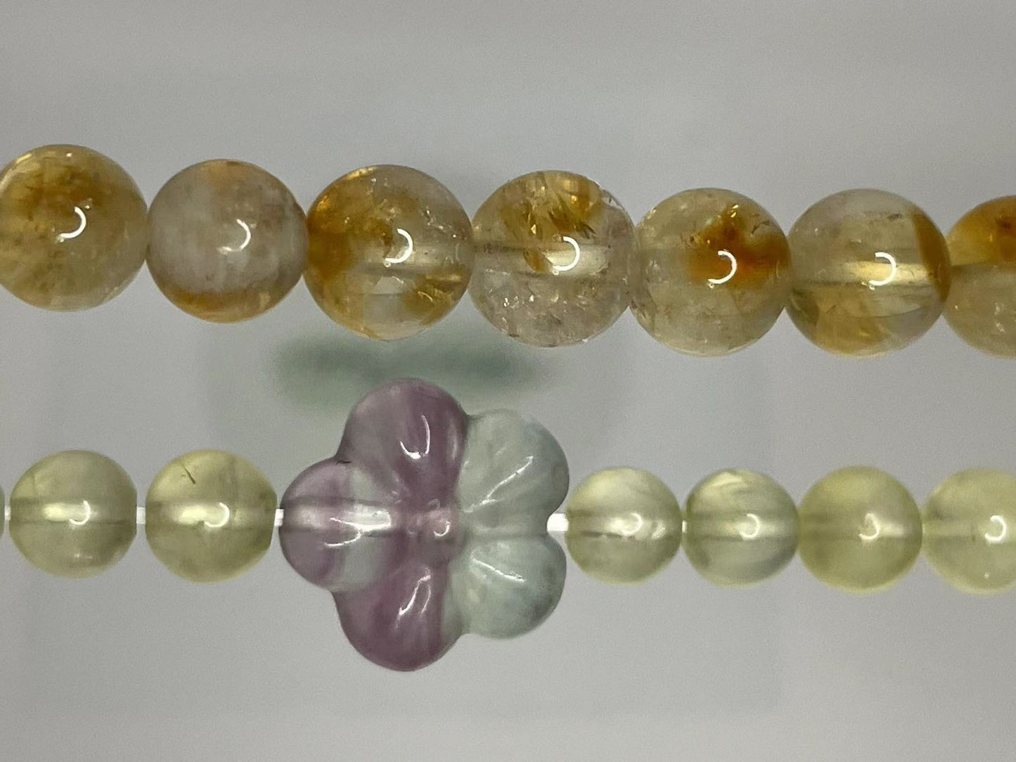 Sunlit Elegance: Lemon Yellow & Fluorite Bloom Bracelet