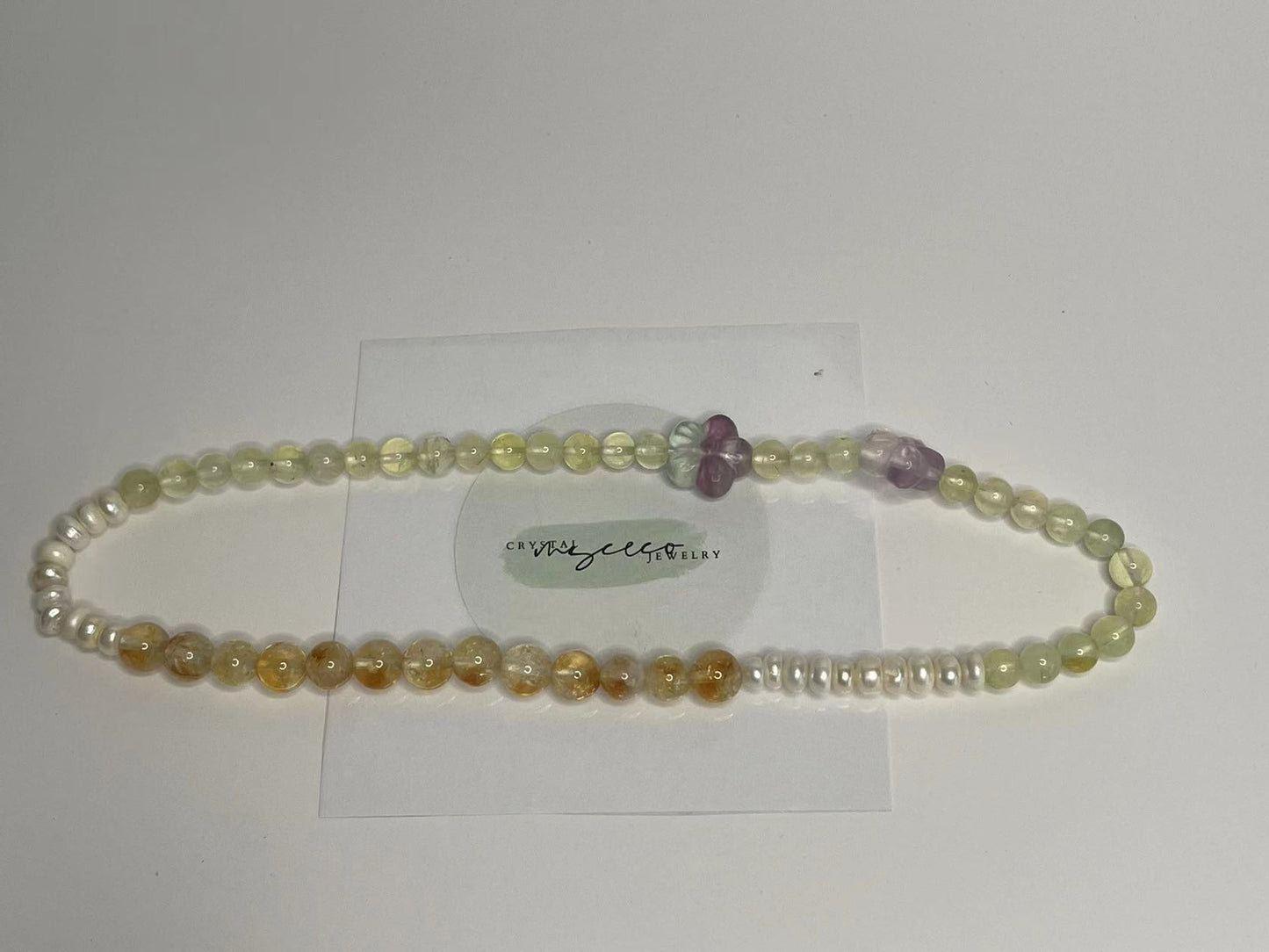 Sunlit Elegance: Lemon Yellow & Fluorite Bloom Bracelet