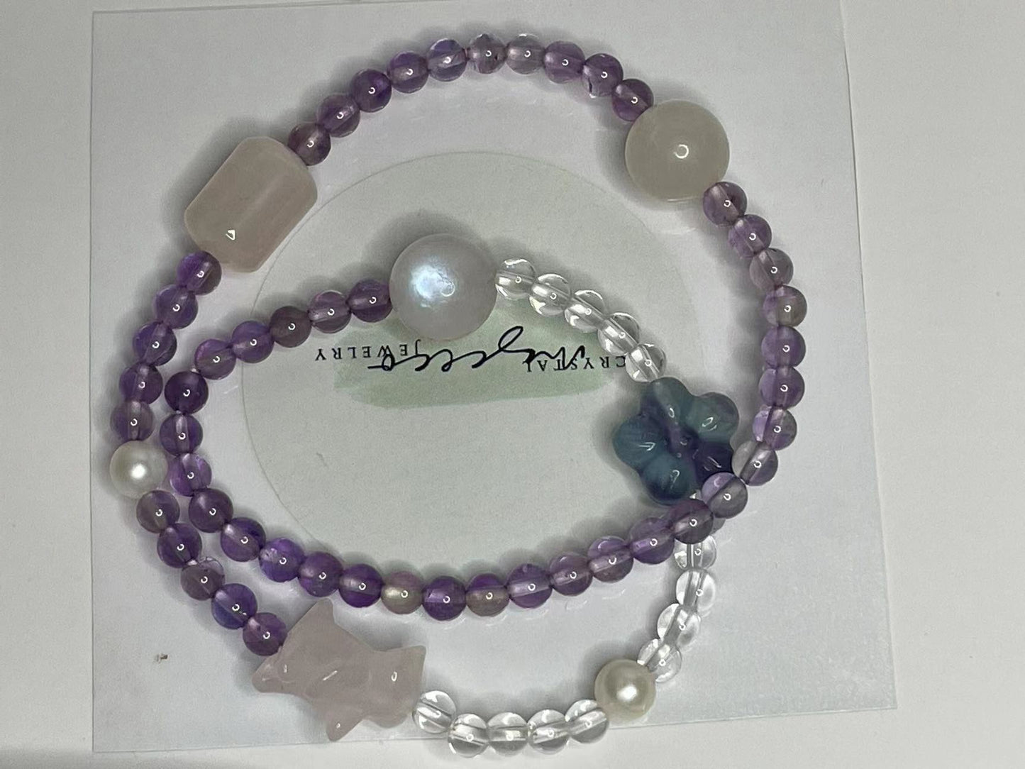 Ethereal Serenity Amethyst  Three Circles of Healing Bracelet