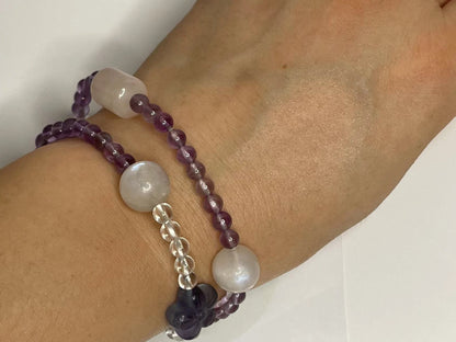 Ethereal Serenity Amethyst  Three Circles of Healing Bracelet