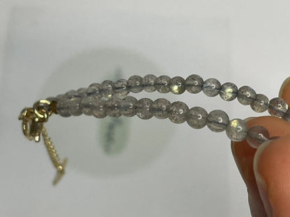 Moonlit Reflection Grey Moonstone & Cat's Eye Crystal Bracelet