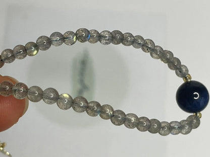 Moonlit Reflection Grey Moonstone & Cat's Eye Crystal Bracelet