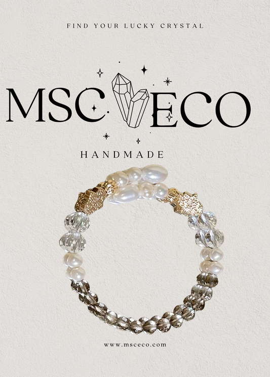 Mystic Harmony Chalcopyrite, Smoky Quartz & Freshwater Pearl Bracelet