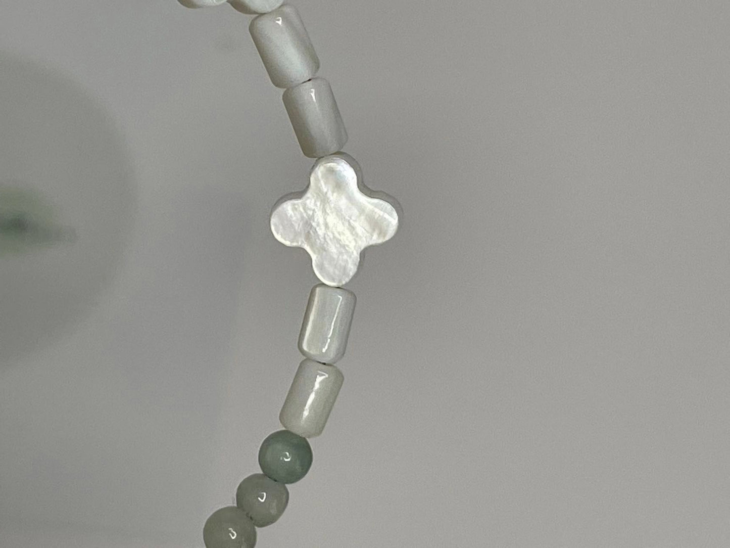 Lucky Charm Jade & Shell Bead Bracelet