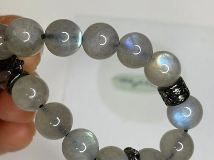 Mystic Alignment Grey Moonstone & Rutilated Quartz Bracelet