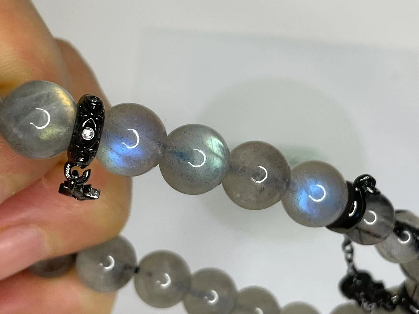 Mystic Alignment Grey Moonstone & Rutilated Quartz Bracelet