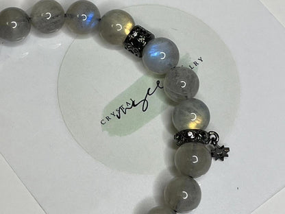 Mystic Alignment Grey Moonstone & Rutilated Quartz Bracelet