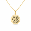 Pet portrait necklace white background