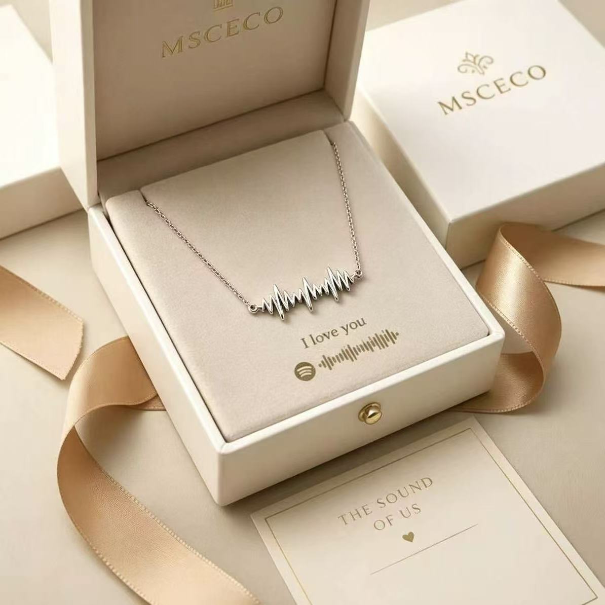 NFC Soundwave Necklace | Scan to Hear Their Voice | Personalized Love Memory Jewelry