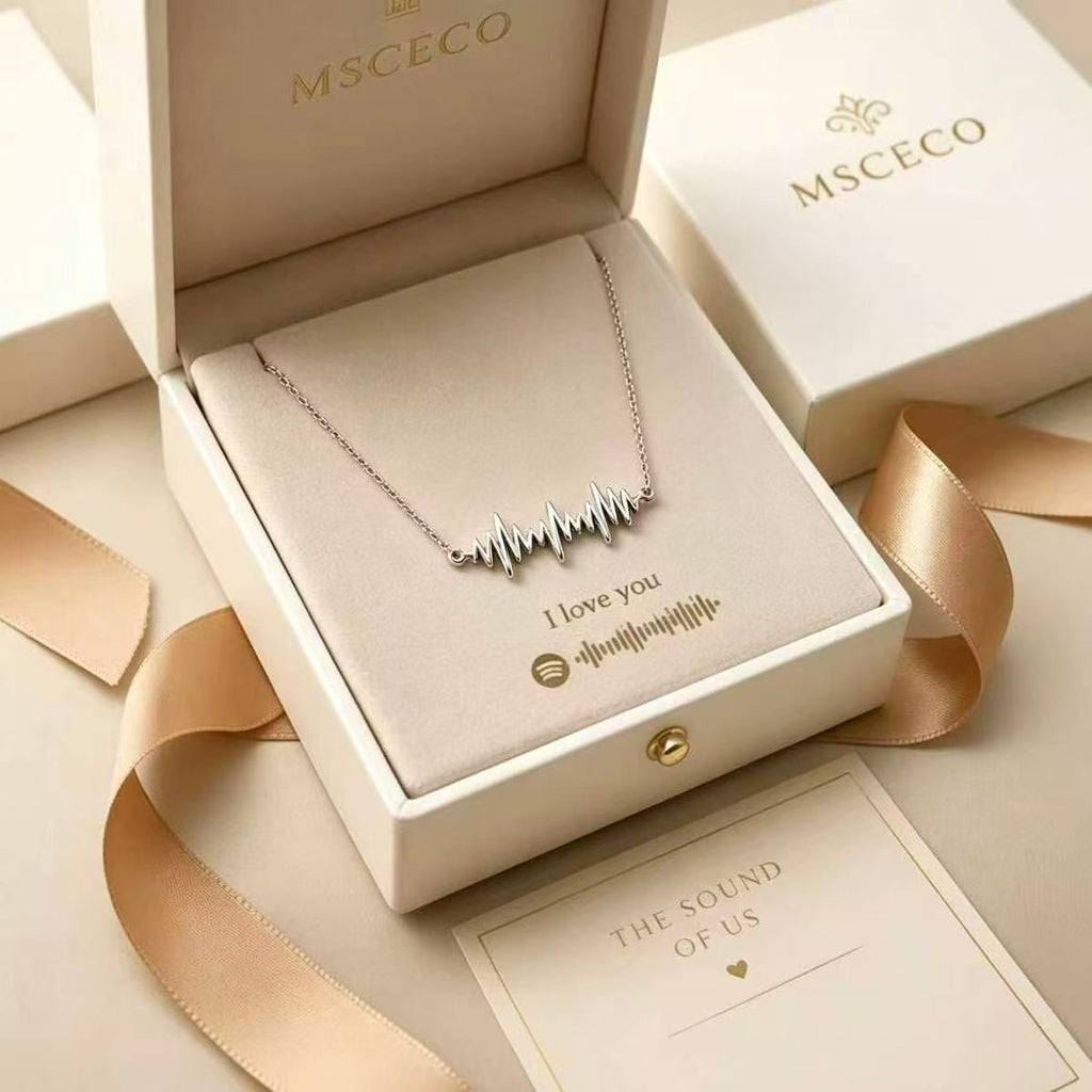NFC Soundwave Necklace | Scan to Hear Their Voice | Personalized Love Memory Jewelry