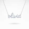 Diamond Pavé Name Necklace – Custom 14K Gold Fine Jewelry